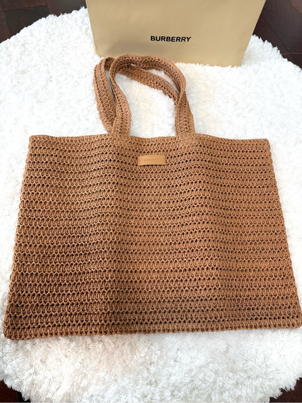 Burberry Brown Woven Tote Bag